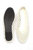 Ivory Woven Ballet Flats