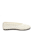 Ivory Woven Ballet Flats