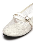 White Shimmer Mary Jane Ballet Flats