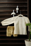 Off White Bamboo Fabric Angrakha