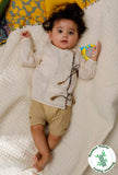 Off White Bamboo Fabric Angrakha