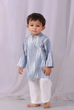 Powder Blue Ikat Full Sleeves Shirt