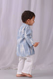 Powder Blue Ikat Full Sleeves Shirt