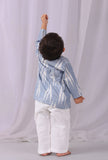 Powder Blue Ikat Full Sleeves Shirt