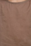 Set Of 2: Light Brown Mul Mul Kurta With Light Brown Mul Mul Pant