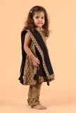 Set Of 3: Ruhi Khaki Multi Ajrakh Print Cotton Kurta, Churidar & Dupatta