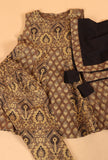 Set Of 3: Ruhi Khaki Multi Ajrakh Print Cotton Kurta, Churidar & Dupatta