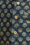Set Of 3: Divit Indigo Cotton Kurta, Off White Pyjama & Indigo Print Jacket