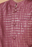 Purple Check Chanderi Nehru Jacket