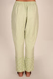 Pistachio Green Cotton Applique Palazzos