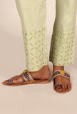 Pistachio Green Cotton Applique Palazzos