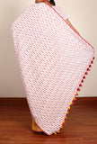 Mustard & White Ikat South Cotton Saree