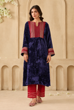 Royal Purple Gota Embroidered Chenille Phiran – view 2