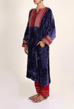 Royal Purple Gota Embroidered Chenille Phiran