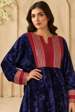 Royal Purple Gota Embroidered Chenille Phiran – view 3