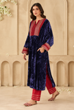 Royal Purple Gota Embroidered Chenille Phiran – view 4