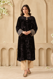 Black Velvet Gota Work Chenille Phiran