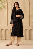 Black Velvet Gota Work Chenille Phiran – view 2