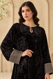 Black Velvet Gota Work Chenille Phiran – view 4