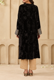 Black Velvet Gota Work Chenille Phiran – view 5