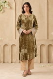Dim Gold Velvet Gota Work Chenille Phiran