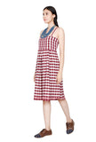 Red & White Gamcha Dress
