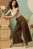 Mehendi Green Cotton Slub Culottes