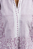 Floral Block Printed Purple Cotton Kurta