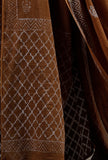 Brown Block Printed Dupatta