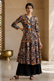 Kalamkari block printed cotton kurta – part of the Set of 2 with Kalamkari skirt by Tjori