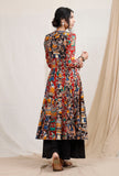 Set of 2: Three print kalamkari Kurta and Black Pallazos