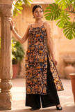 Black Print Kalamkari Slip Kurta