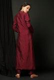Set  of 2 : Wine Raw Silk Achkan and Wine Pants