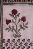 Light Pink Kota Hand-Block Printed Dupatta