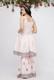 Light Pink Short Gathered Hand-Blockprinted Cotton Kurta