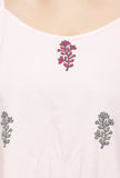 Light Pink Short Gathered Hand-Blockprinted Cotton Kurta
