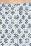 Blue Cotton Hand-Block Printed Blouse