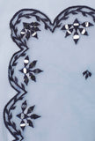 Set of 3: Blue Kota Hand-Block Printed kurta , Blue Cotton Pallazo Paired with Embroidered Net Dupatta
