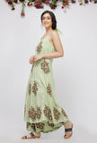 Light Green Hand-Block Printed Kota Kalidaar Kurta