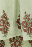 Light Green Hand-Block Printed Kota Kalidaar Kurta