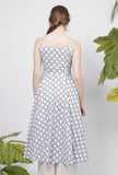 Powder Blue Criss Cross Hand-Block Printed Cotton Gathered Kurta