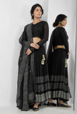 Black and White Buti Hand Block Printed Kota Dupatta