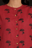 Cherry Red Cotton Top with Black Pallazo Pants