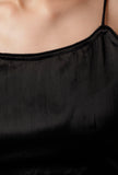 Set of 3 : Black Blouse with Pallazo and Satin Drape Dupatta