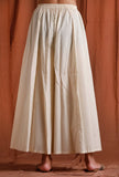 Off White Golden Cotton Palazzo