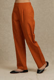 Solid Orange Rust Narrow Fit Pants