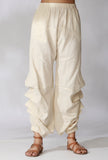 Set Of 2- Beige Kaftan Ikkat Kurta with Off White Dhoti Pants