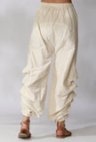 Set Of 2- Beige Kaftan Ikkat Kurta with Off White Dhoti Pants