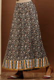 Black Kalamkari Cotton Flared Pants