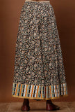 Black Kalamkari Cotton Flared Pants